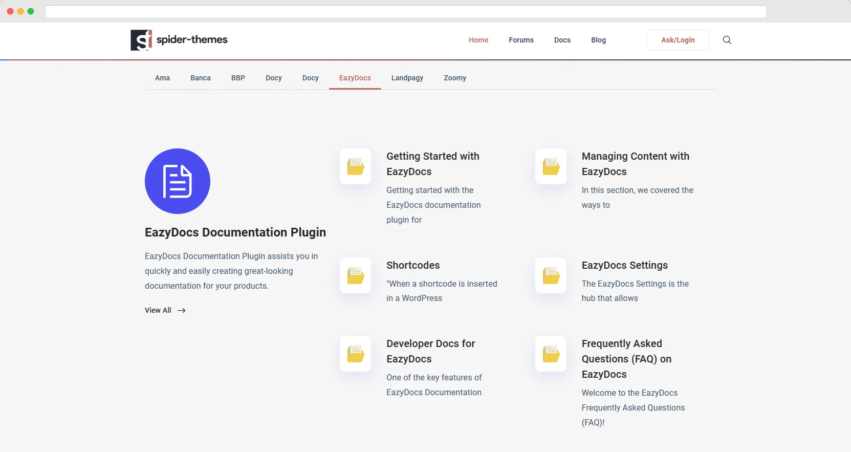 Documentations Created with EazyDocs Knowledge base plugin
