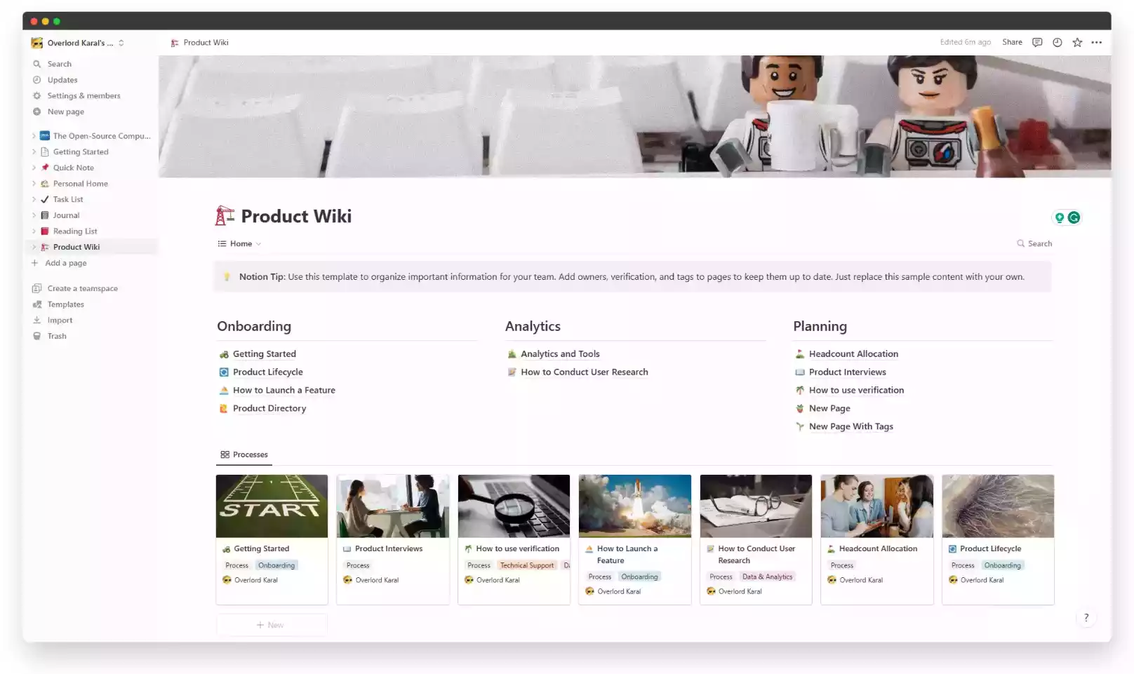 Notion Best Free Product Wiki Template