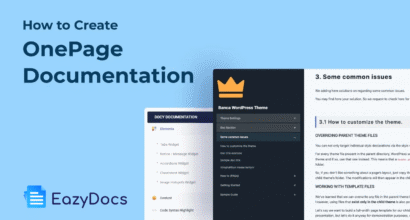 Create One page Documentation 1
