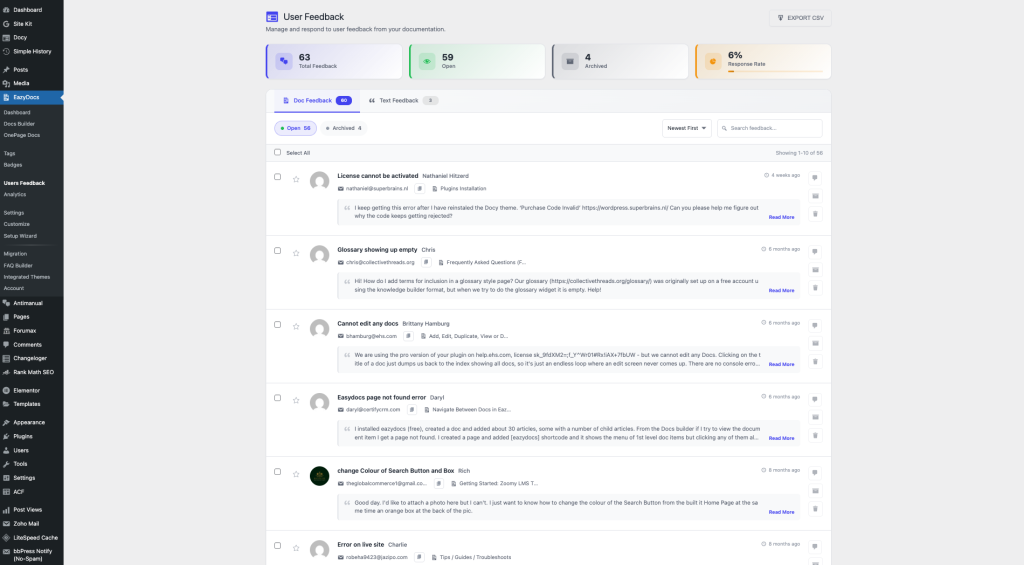 new feedback